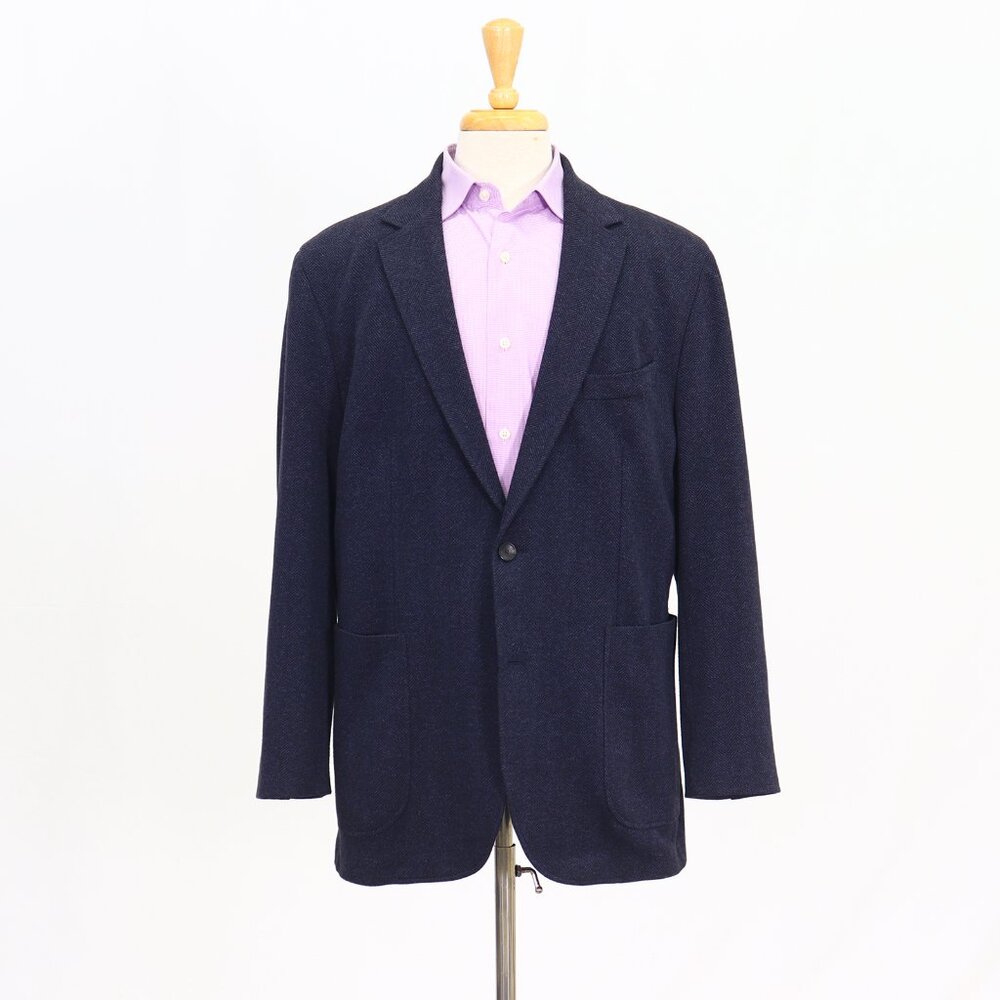 MNG 44R Navy Blazer Sport Coat Jacket 2-Button Check Y030